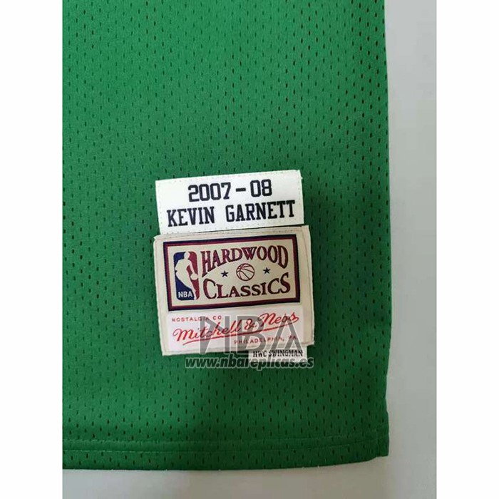 Camiseta Boston Celtics Kevin Garnett NO 5 Hardwood Classics Throwback Verde